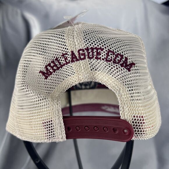 MHL Marley Hockey League Bears Trucker Cap Hat Snapback Mesh Red Cream Logo OSFM - Picture 7 of 12